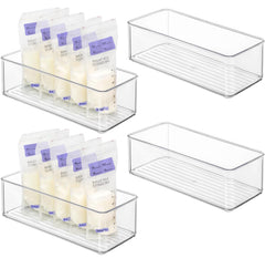 Hudgan breastmilk storage bins closeup for easy milk-bag organization and visibility.