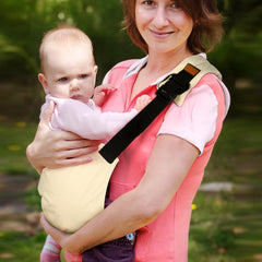 Huefain baby sling hip-carry option for active toddlers.