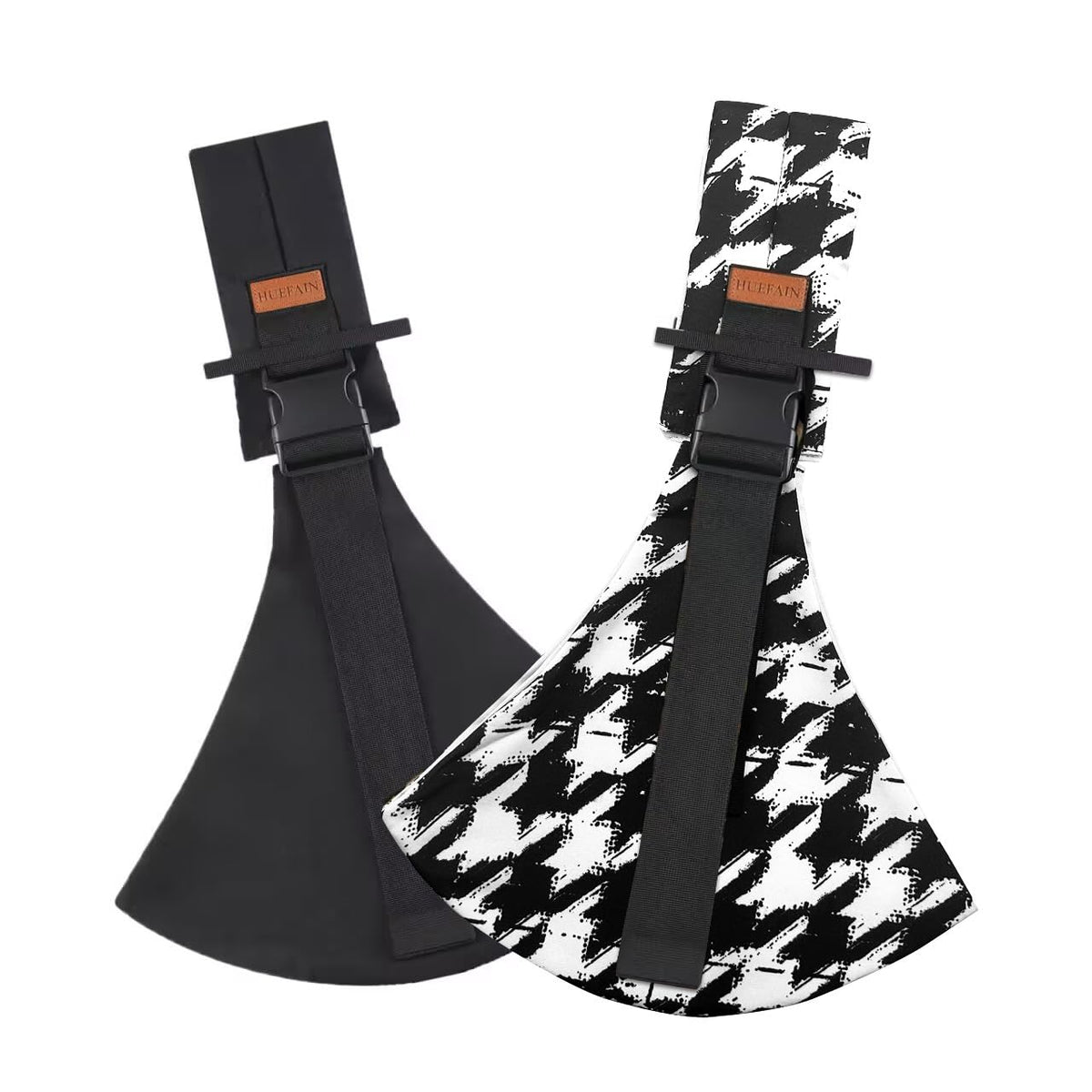 Huefain toddler carrier packaged in black and houndstooth for travel-ready gifting