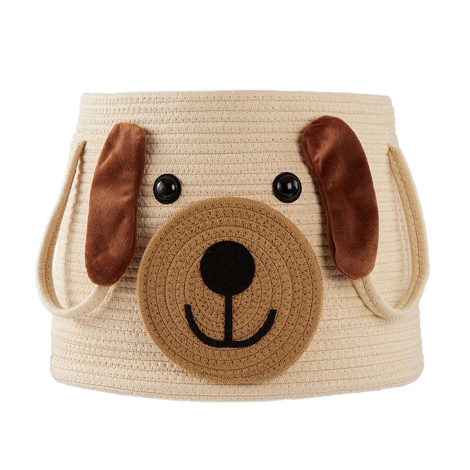 Hugaboom large dog woven basket with handles folded for easy setup.