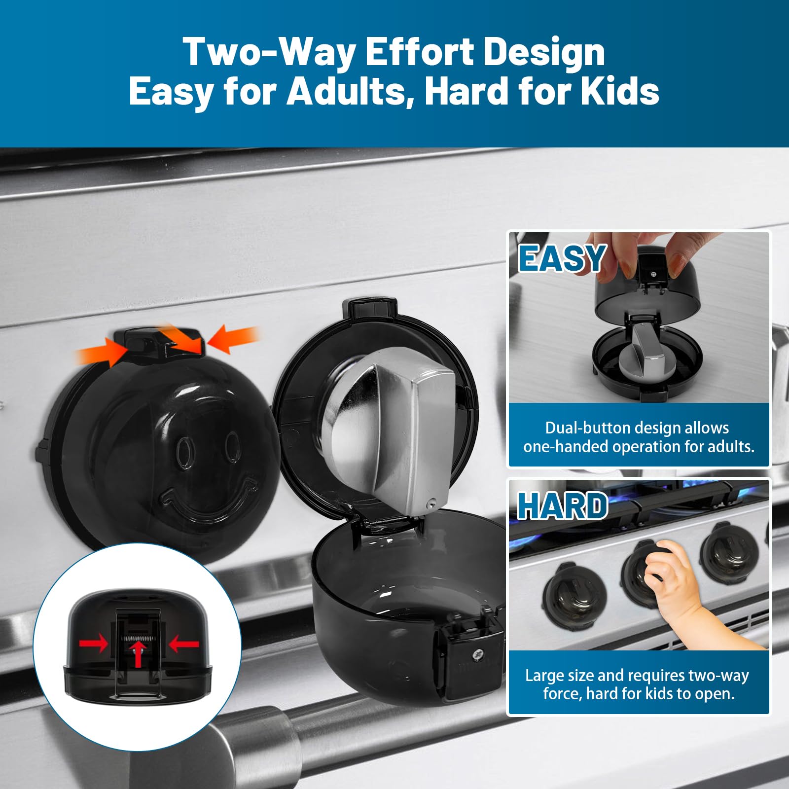 Huggful oven knob covers pack side view highlighting compact design