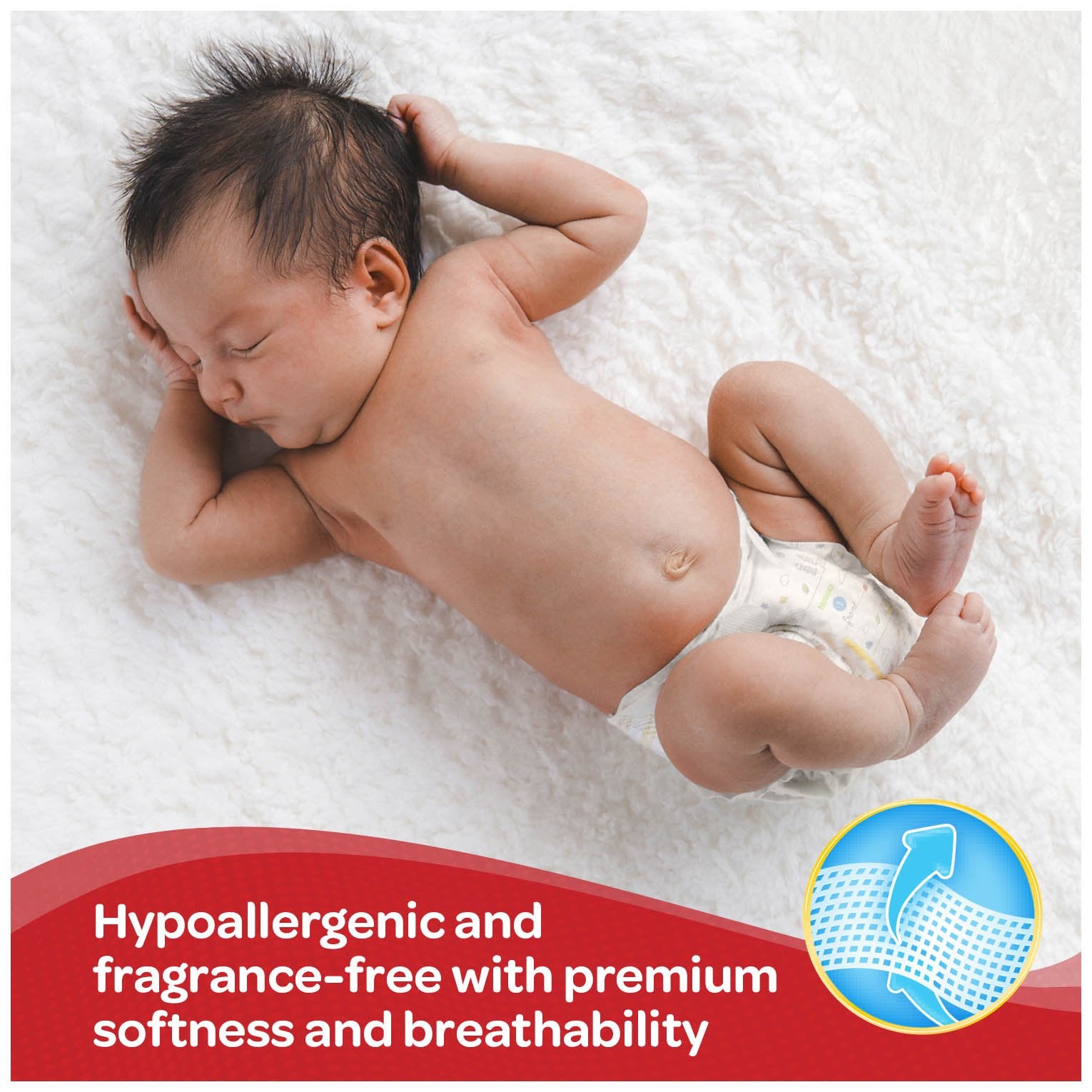 Huggies Gentle Care Preemies Diapers Size P soft outer cover and breathable feel