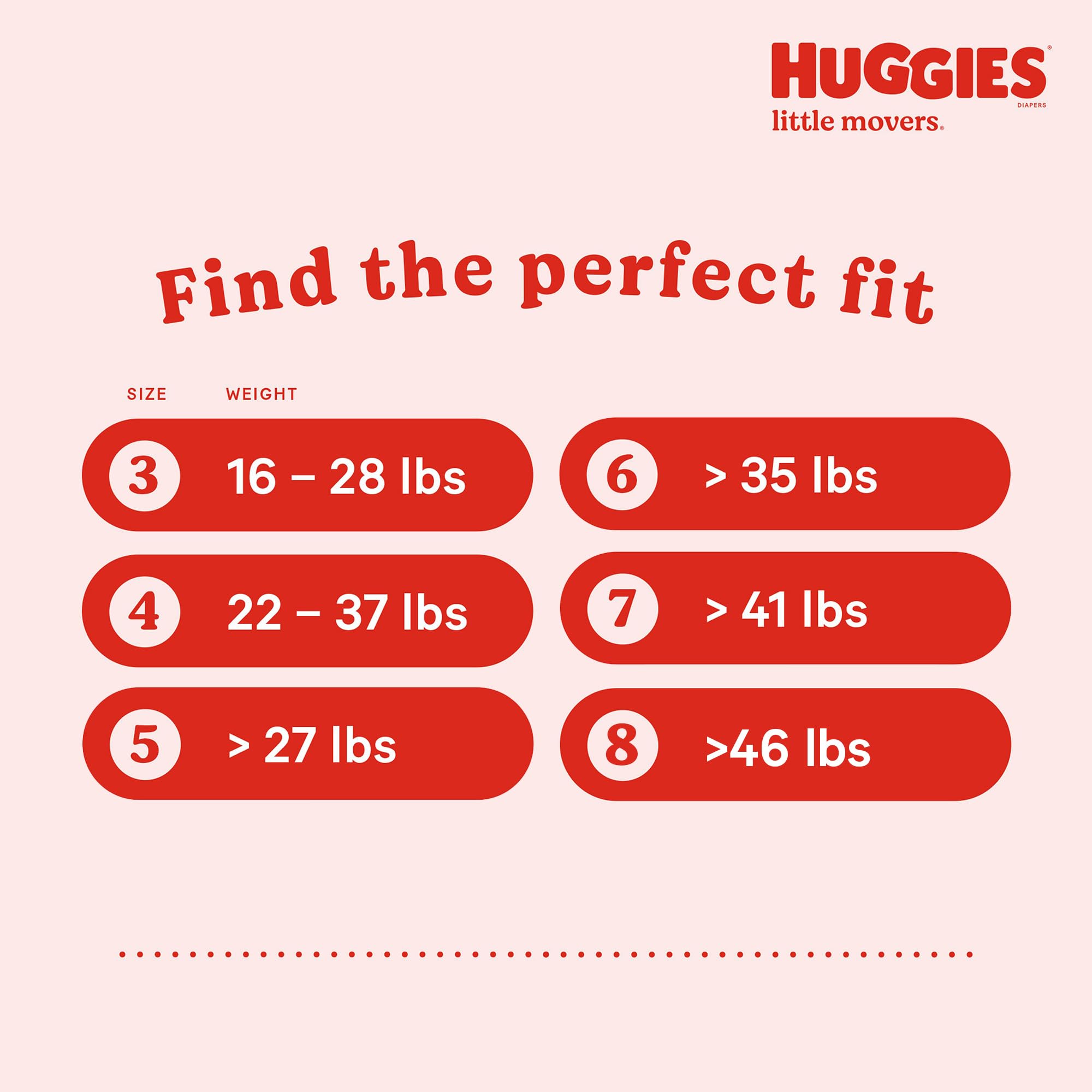 Huggies Little Movers leg-gaps design reduces gaps for comfortable wear.