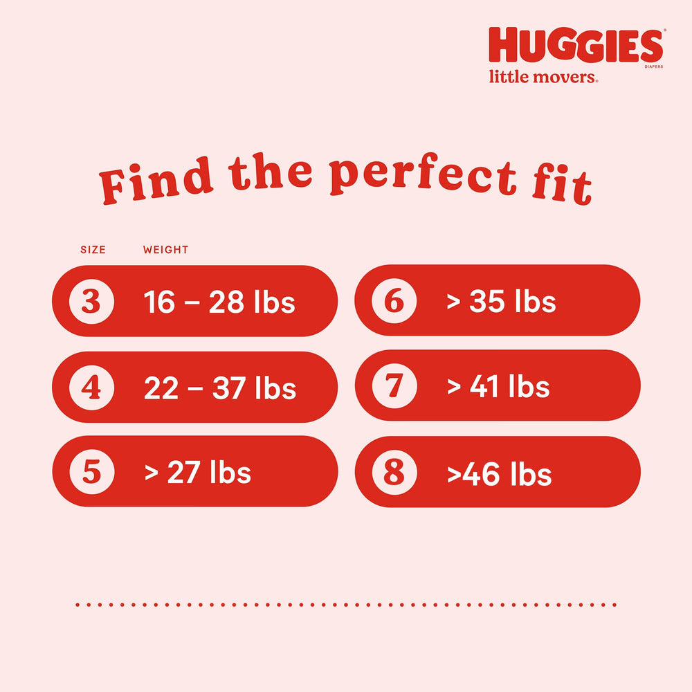 Huggies Little Movers leg-gaps design reduces gaps for comfortable wear.