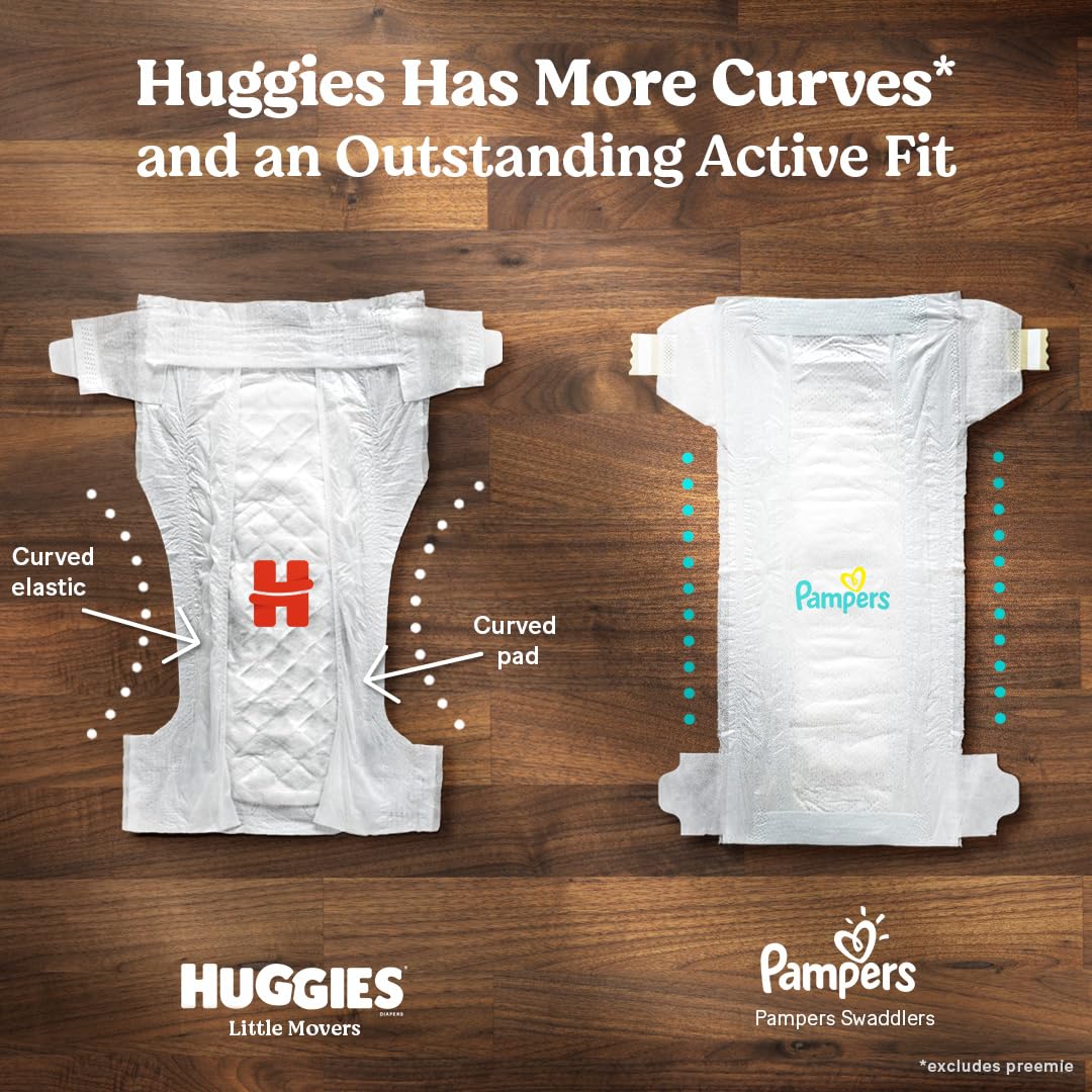 Huggies Little Movers size 6 diaper designed for toddlers 35+ pounds.