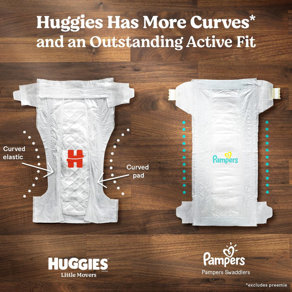 Huggies Little Movers size 6 diaper designed for toddlers 35+ pounds.