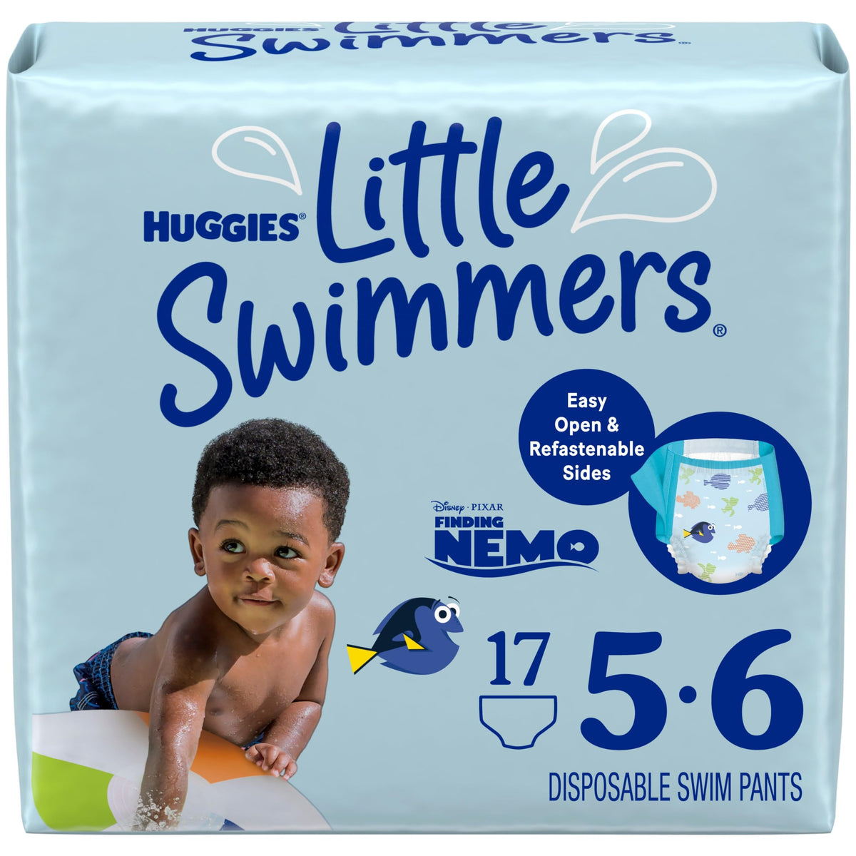 Huggies Little Swimmers 17-count pack for water-time protection.