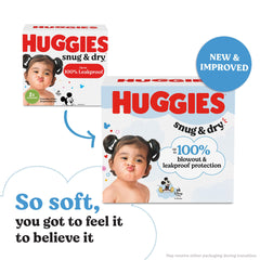 Huggies Snug & Dry CloudSoft softness emphasizes gentle absorption