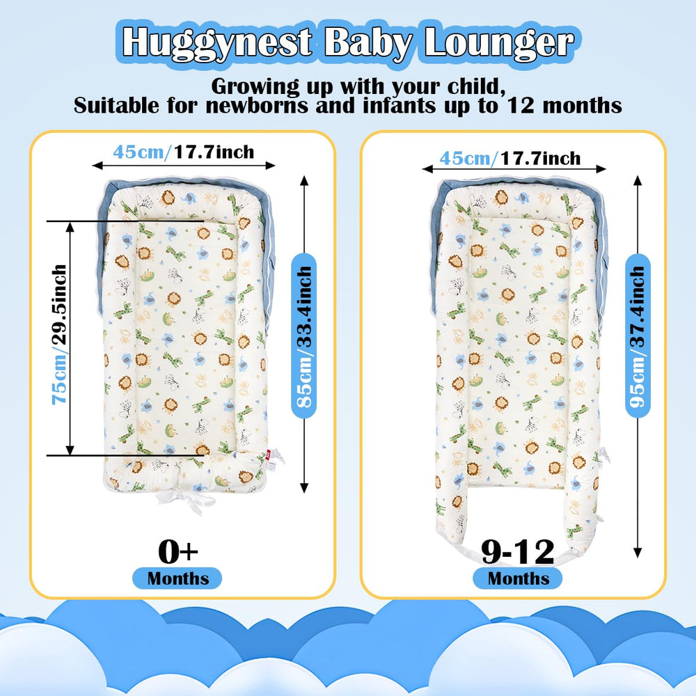 Huggynest adjustable bumper for a snug fit as babies grow.