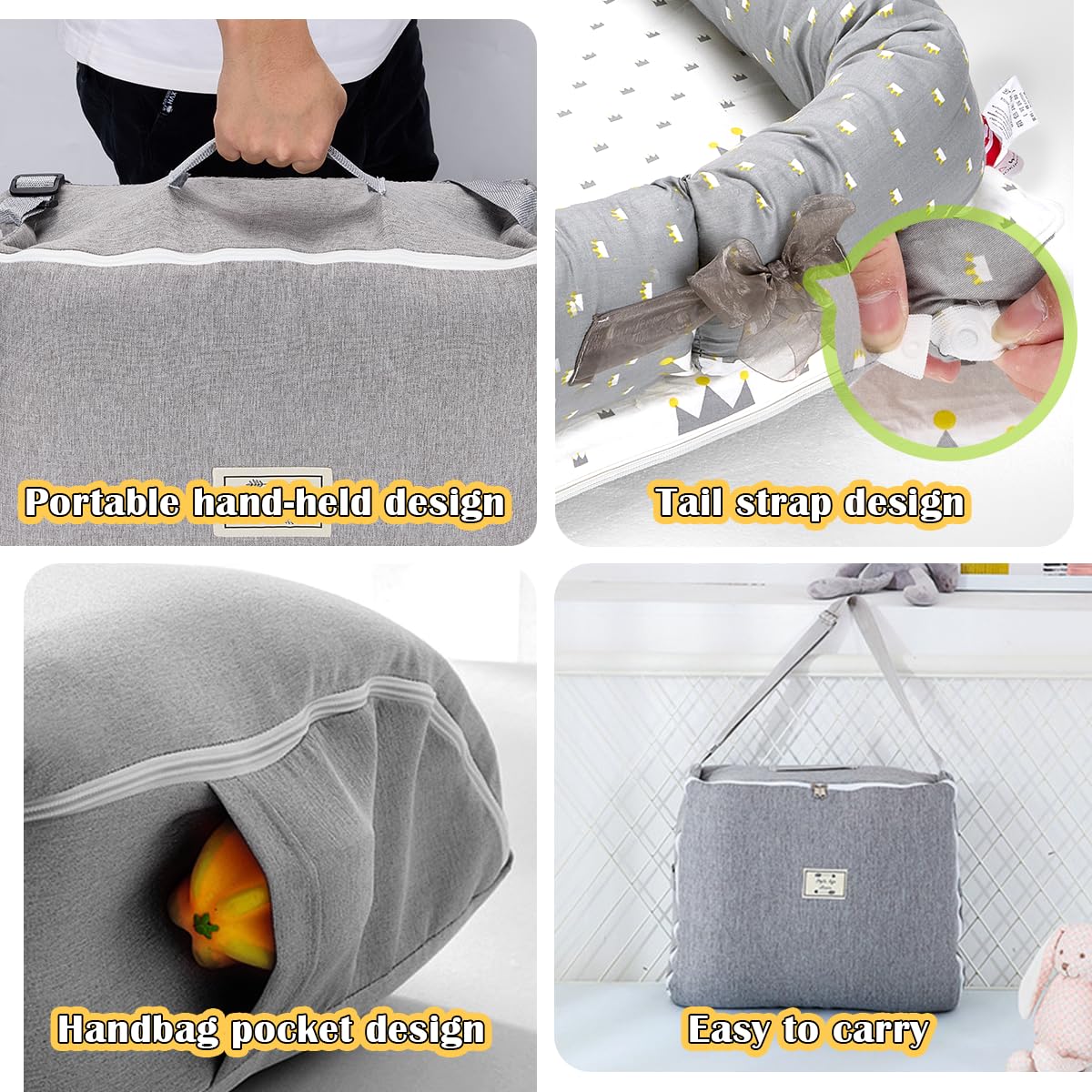 Huggynest crown ash in-use image illustrating portable comfort for travel and home lounging