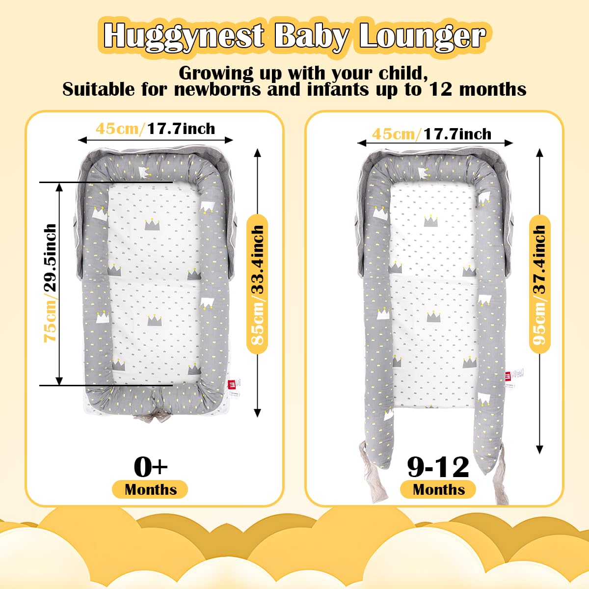 Huggynest crown ash side profile showing adjustable bumper for a snug fit
