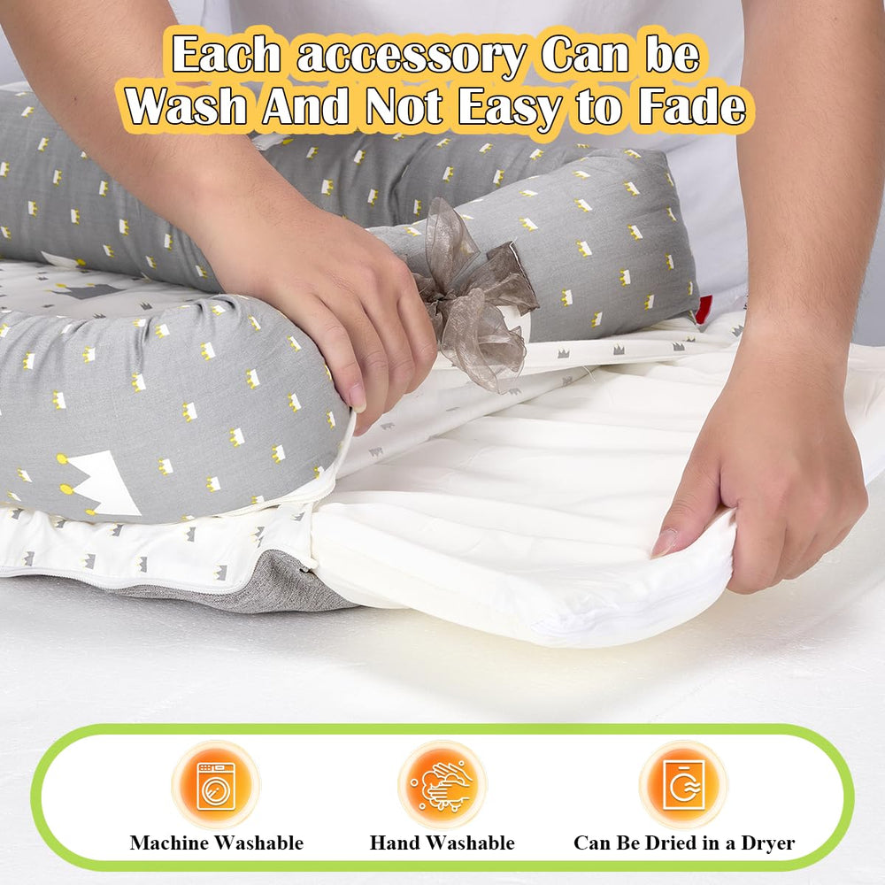 Huggynest crown ash soft materials emphasizing premium cotton and plush filling for gentle support