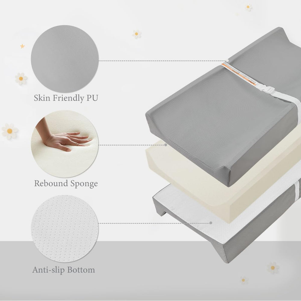 Huggynest changing pad portable-foldable-lightweight for travel, daycare, or a diaper station.