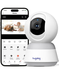 Hugolog 3K 5MP camera front view delivers crisp daytime surveillance.