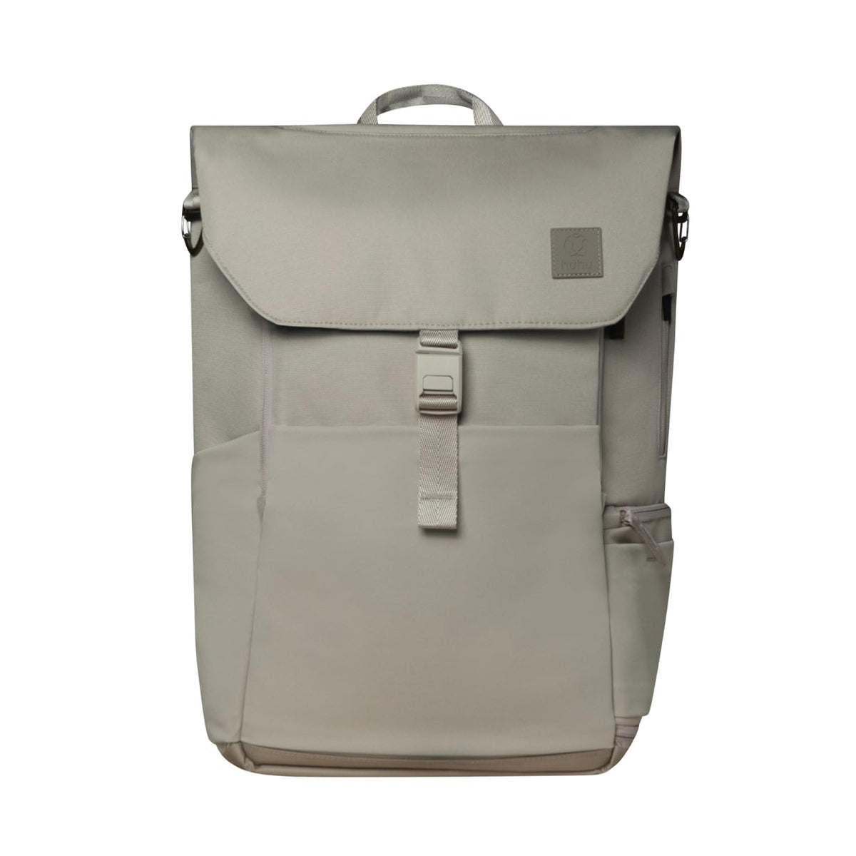 Huhu Diaper Bag Backpack close-up shows durable material and water resistance for everyday outings.
