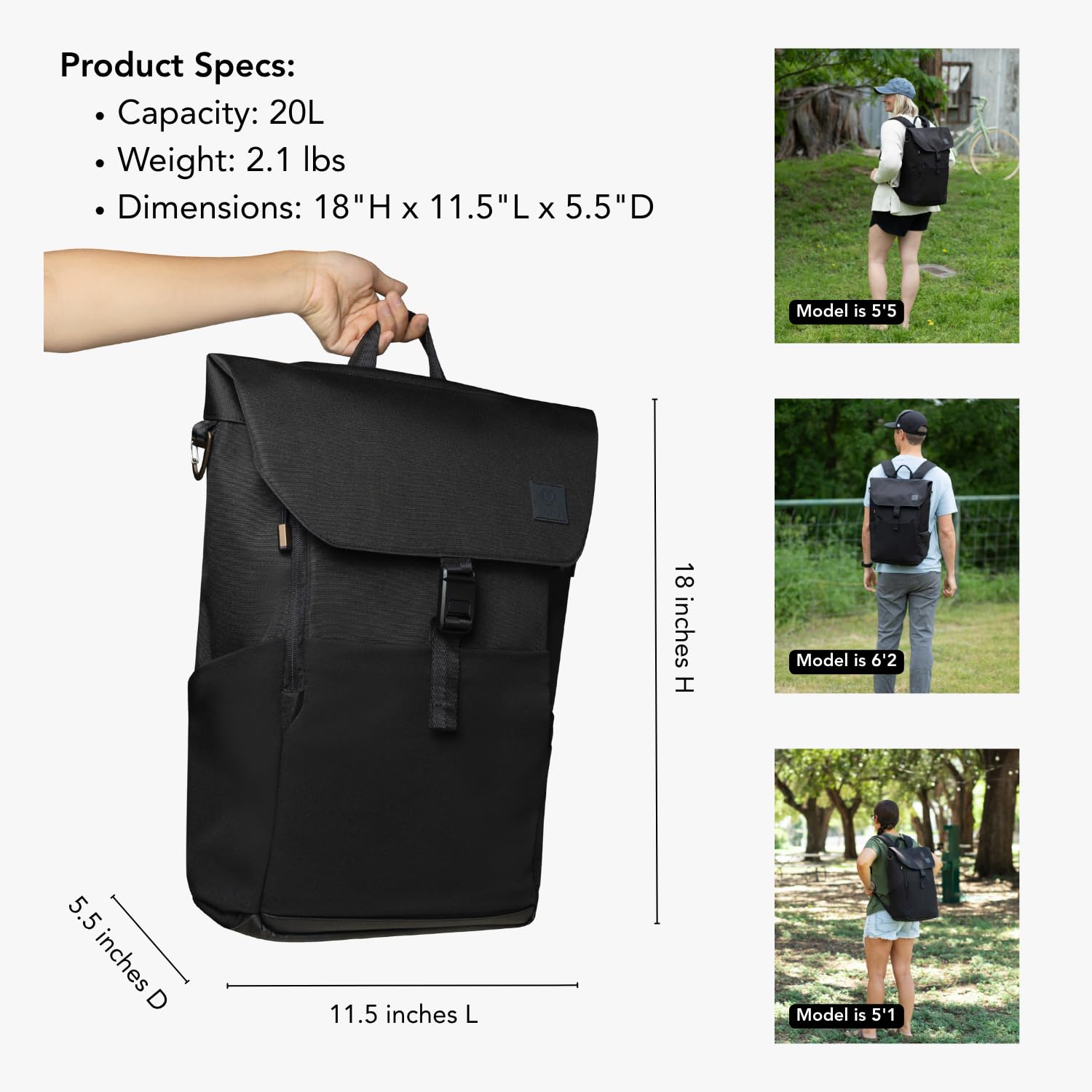 Huhu diaper bag backpack luggage pass-through supports easy airport travel