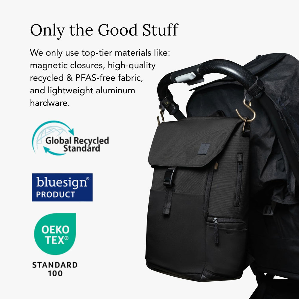 Huhu diaper bag backpack layout with external bottle pockets enhances on-the-go convenience