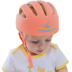 Huifen adjustable baby head protector side view shows secure fit with easy strap adjustments.