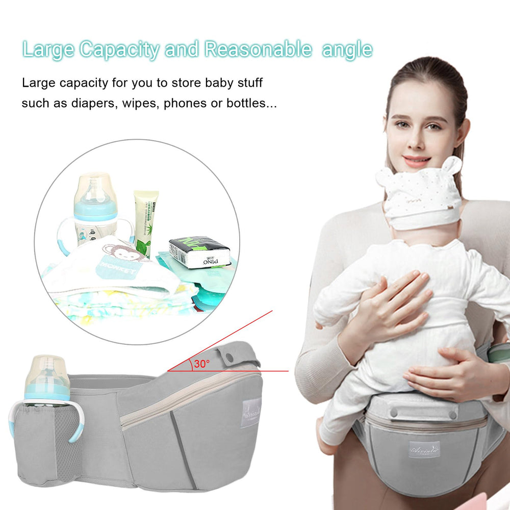 Huifen baby carrier pocket storage grey highlights built-in diaper and essentials pockets