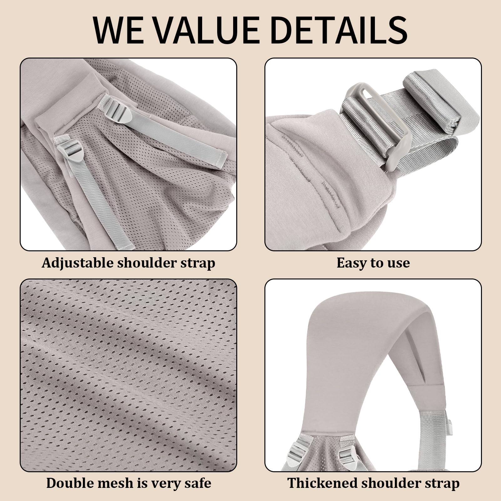 Huifen ergonomic sling delivers padded shoulders and lumbar support to ease caregiver fatigue.
