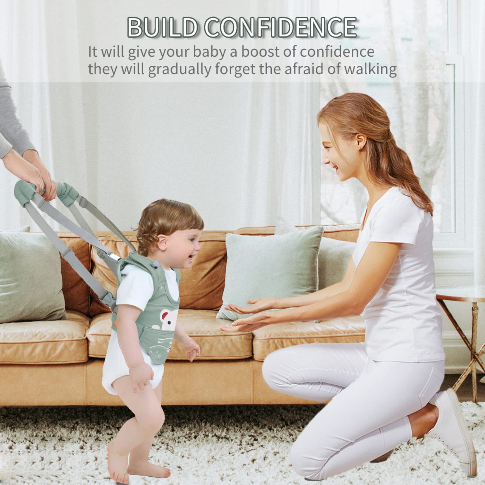 Huifen harness with detachable crotch shows switchable support during stand-to-walk
