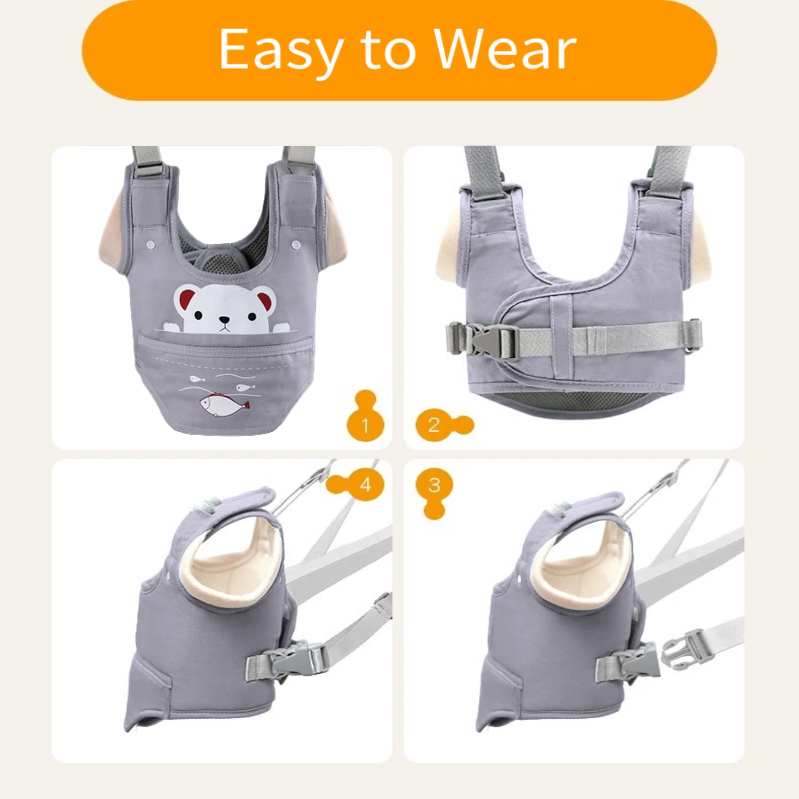 Huifen baby walking harness less-than-one-ounce weight supports light wear
