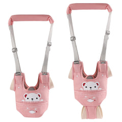 Huifen baby walking harness pink close-up shows breathable mesh material for comfy all-day wear.