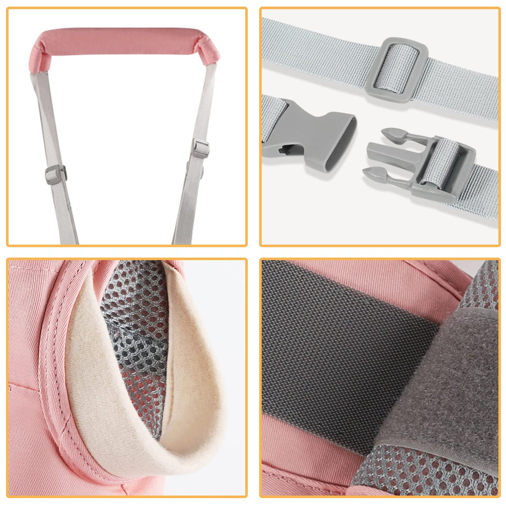 Huifen baby walking harness pink parent-guided scene captures safer hands-free learning.