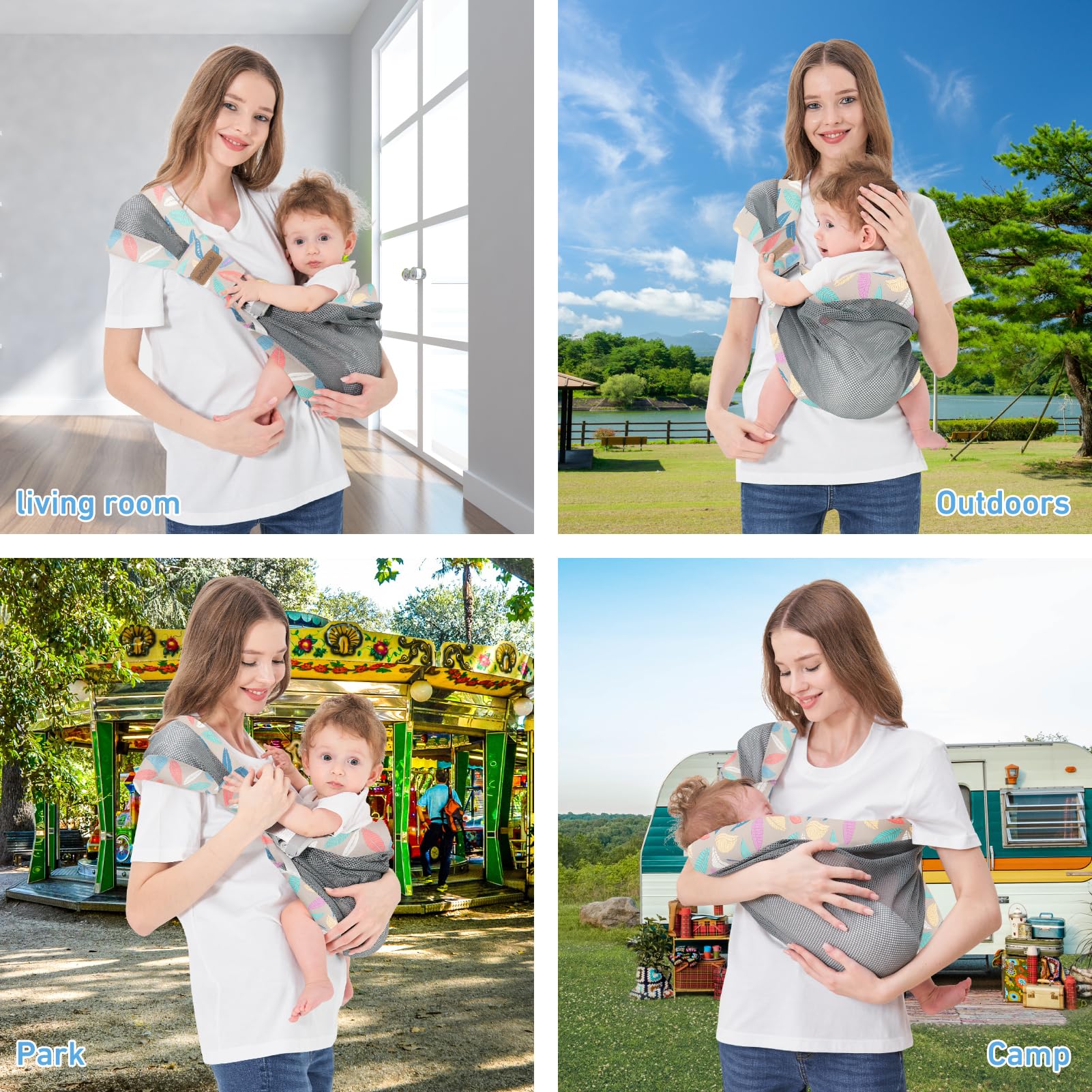 Huifen breathable mesh keeps baby and caregiver cool in summer