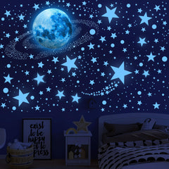 Huimdery 492 glow stars moon ceiling blue for calming bedtime ambiance.