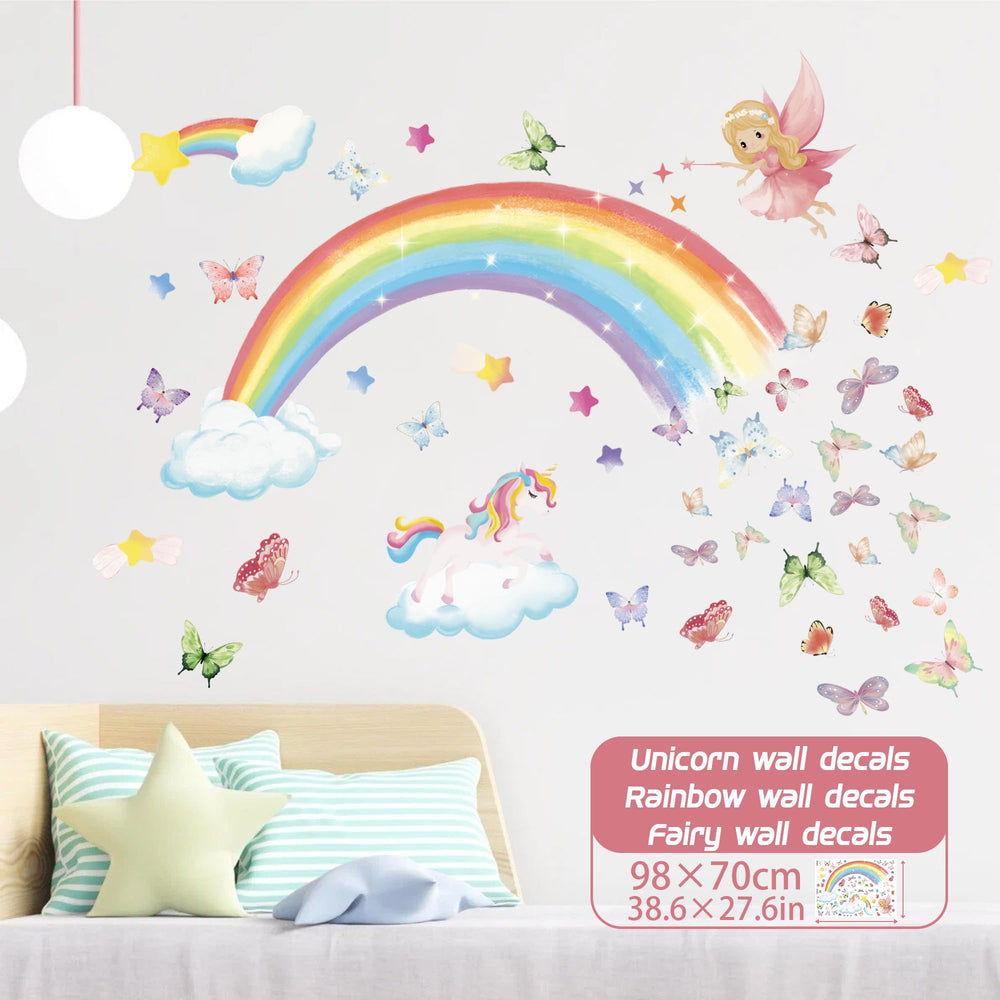Huimdery cloud decals create soft, dreamy bedroom ambiance
