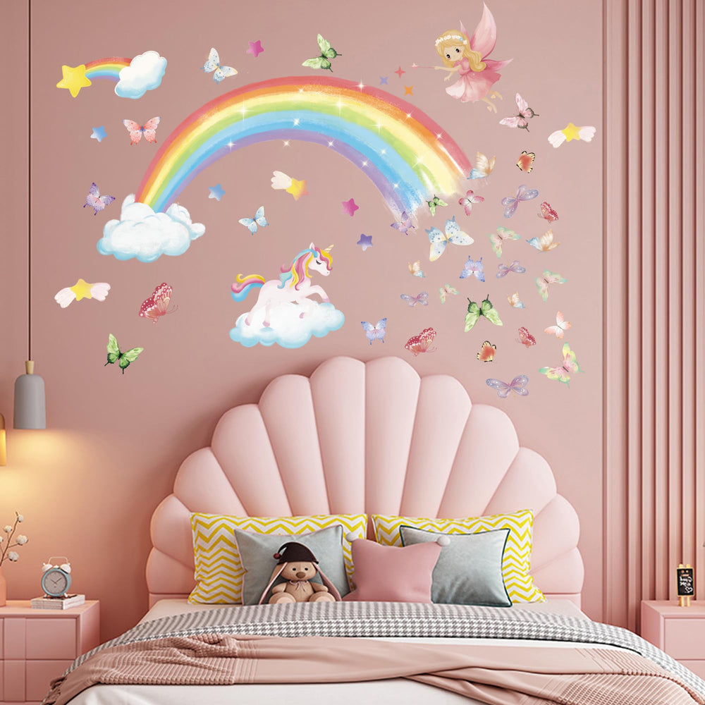 Huimdery rainbow wings and stars pieces elevate DIY wall art