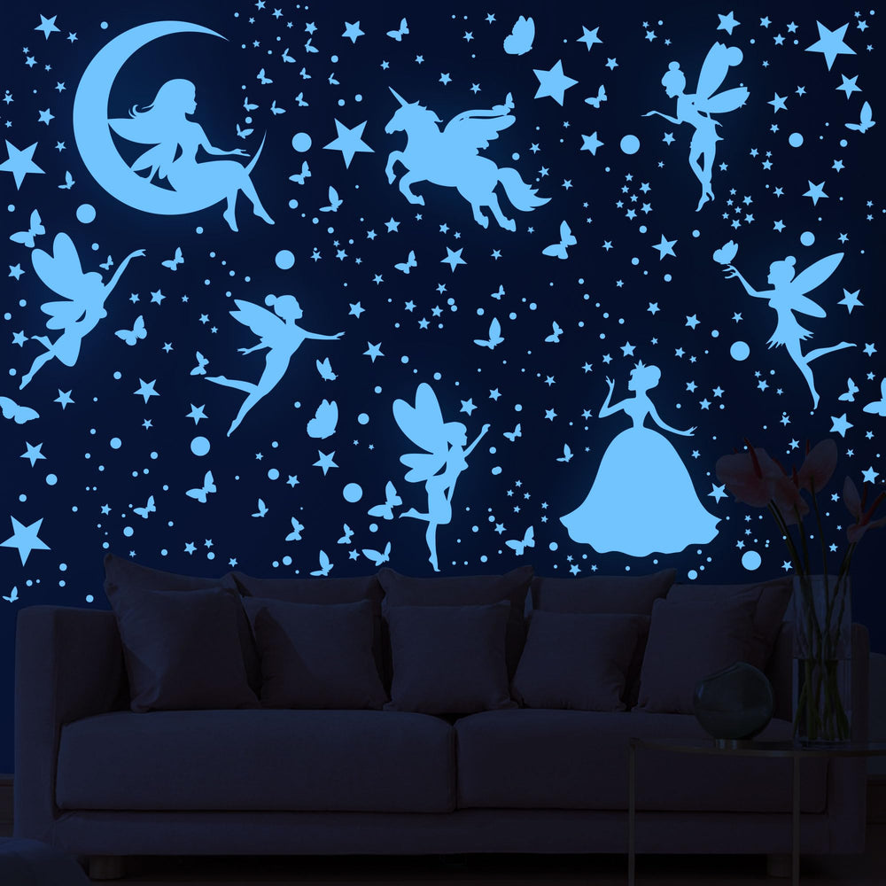 Huimdery space-galaxy-wall-stickers-kids-room creates a dreamy cosmic vibe in the room.