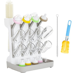 Huishun large vertical bottle drying rack front view, space-saving organization.
