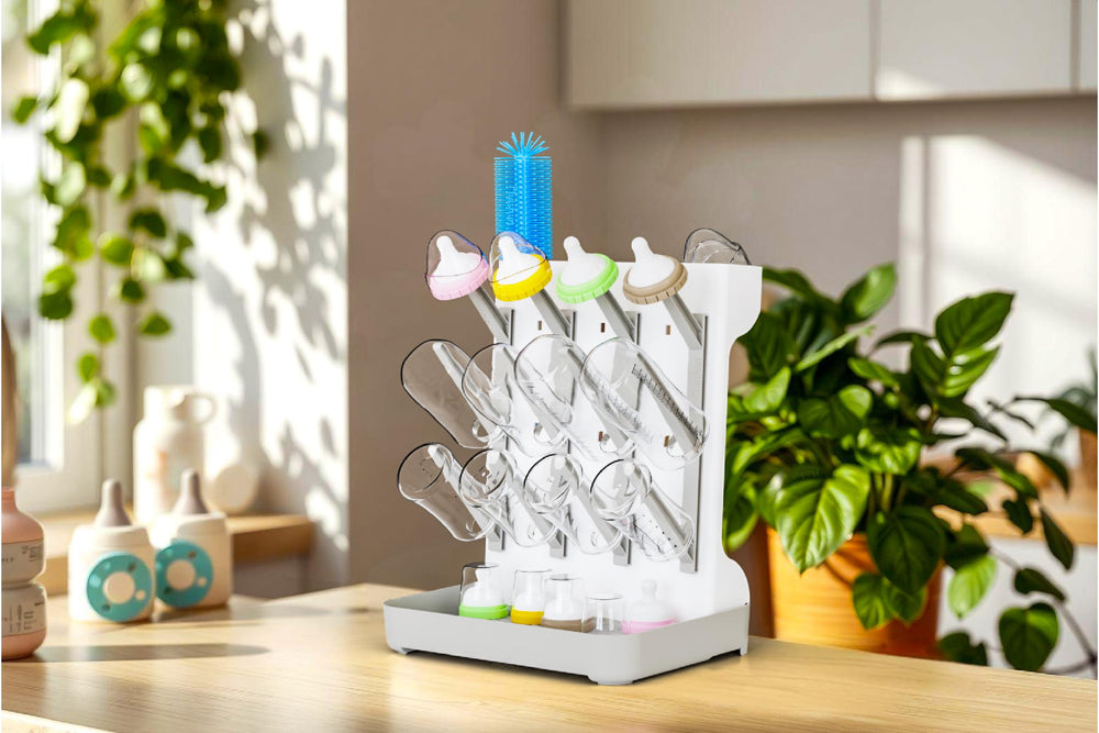 Huishun bottle-drying rack adjustable branches adapt to bottle sizes.