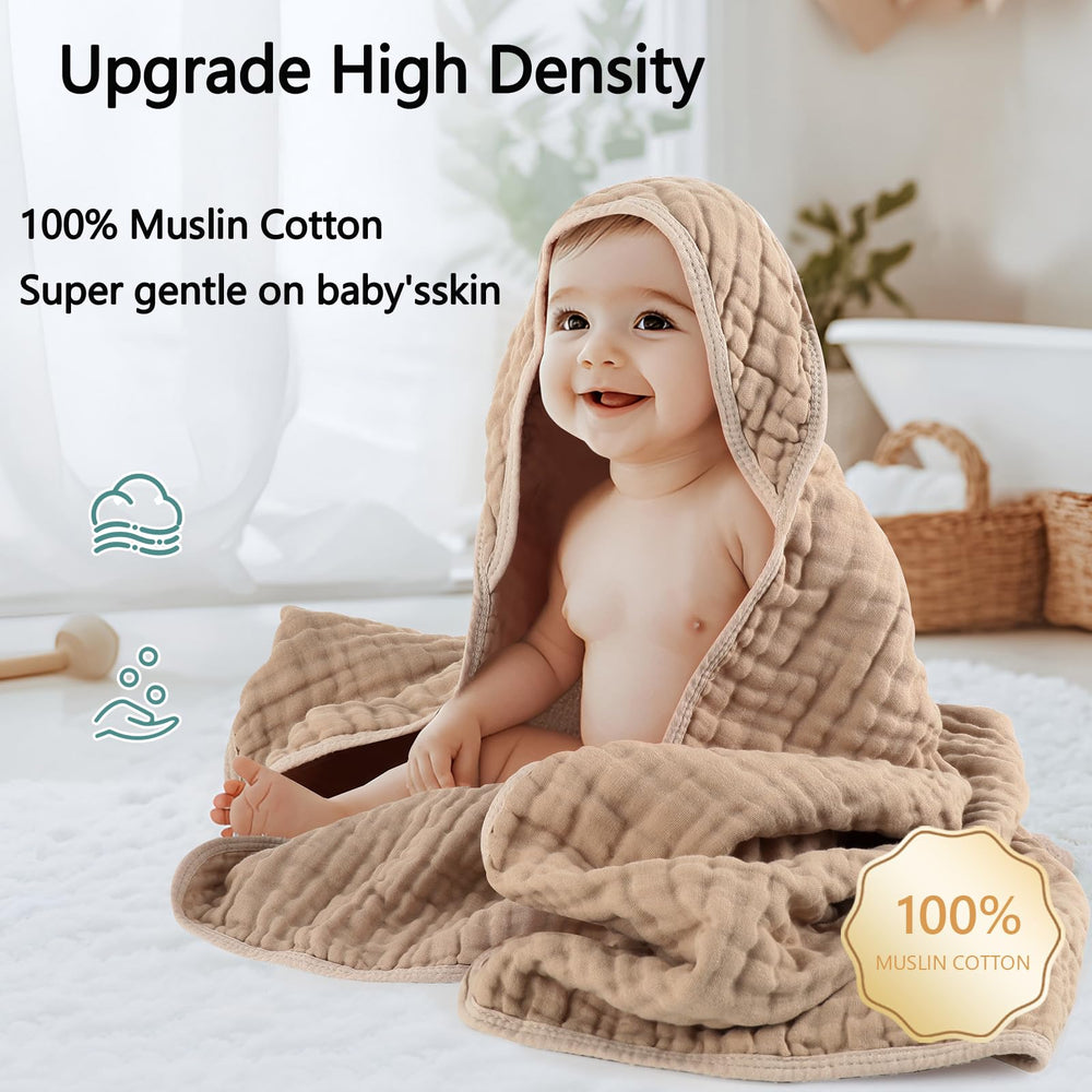 HUITAO 32x32 towel size offers ample coverage from newborn to toddler.