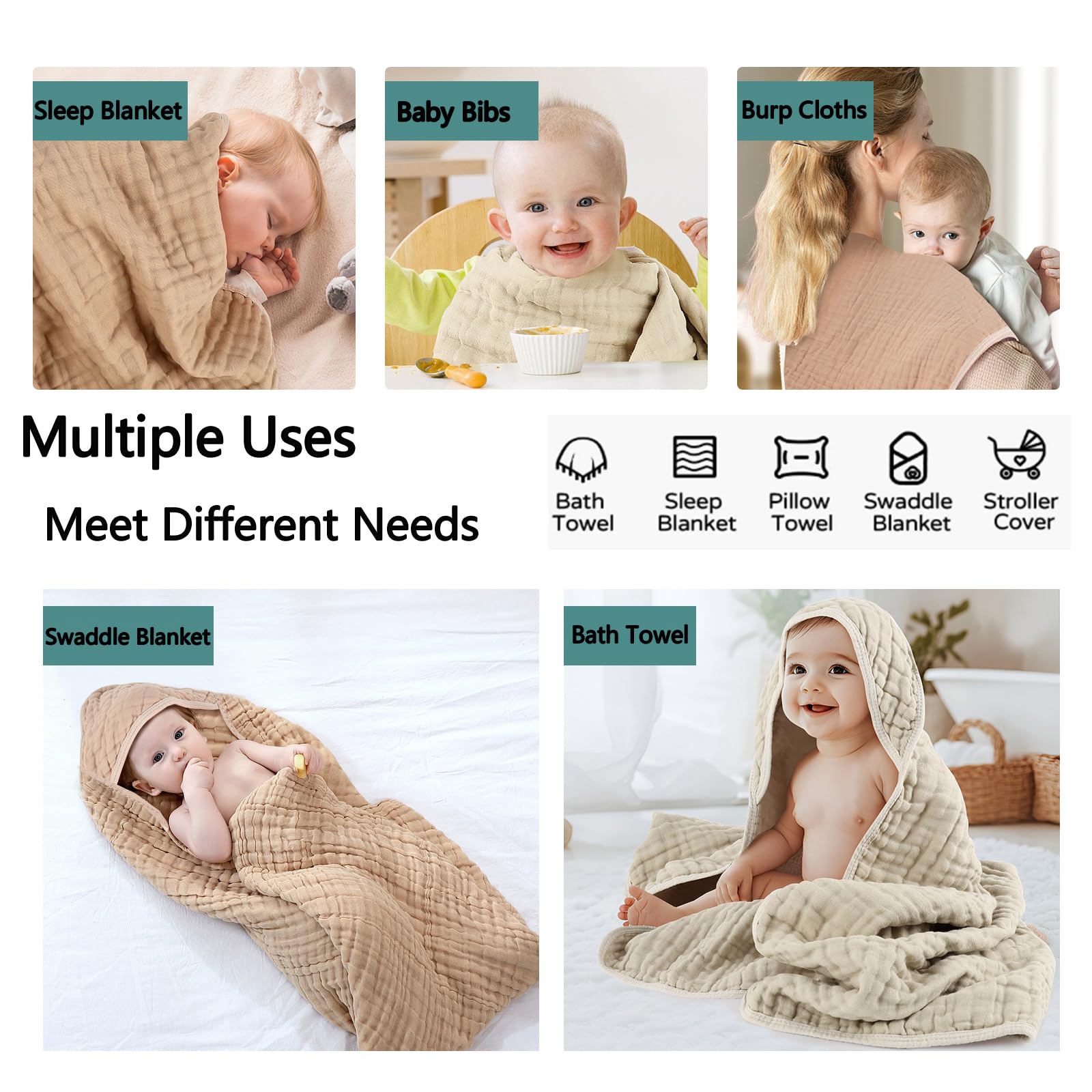 HUITAO multi-use towel doubles as beach blanket or play mat.