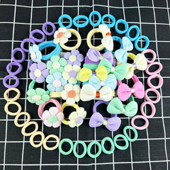 HUJIANWEN candy-colors hair ties close-up, versatile for everyday hairstyles.