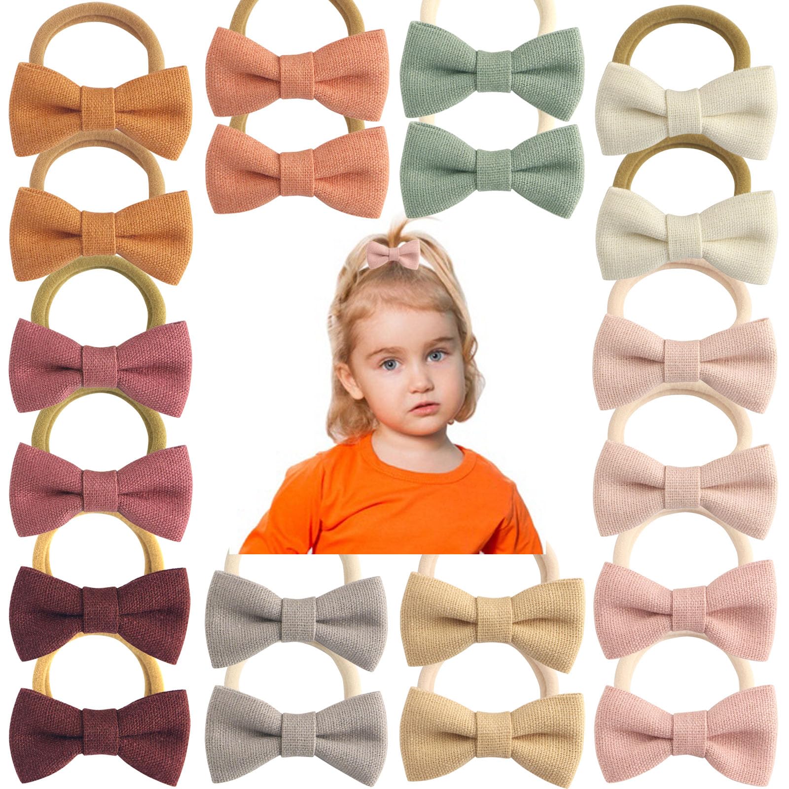 HUJIANWEN linen bow hair ties are breathable and gentle on tiny strands