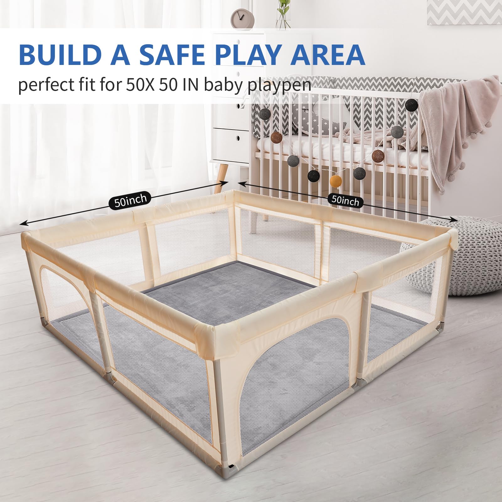 Huloo Sleep 1.3-inch memory foam offers plush support for crawling and play.