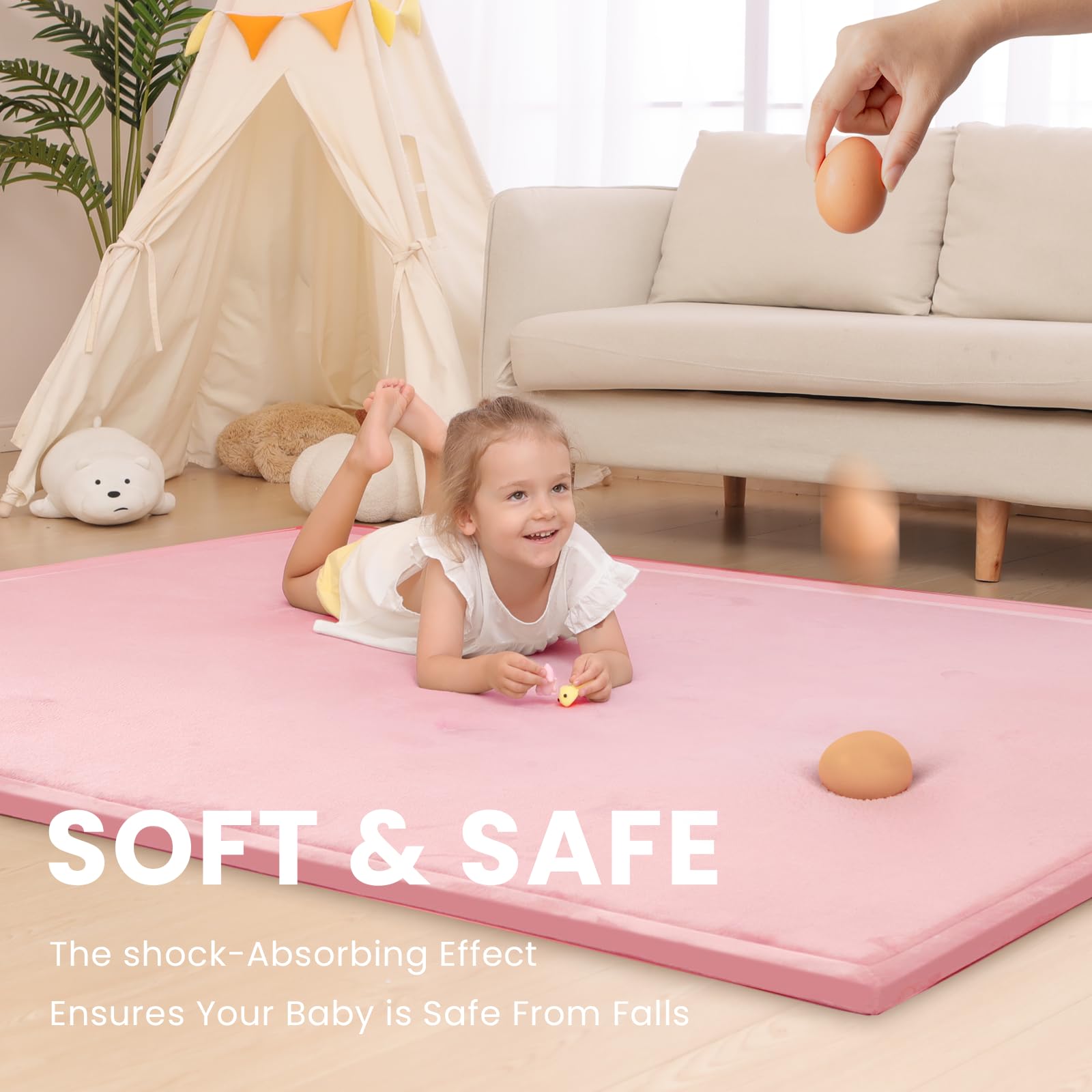 Huloo Sleep 1-3 inch memory foam demonstrates comfortable tummy time experience