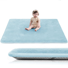 Huloo Sleep baby play mat features 1-3 inch thick foam for cushioned tummy time
