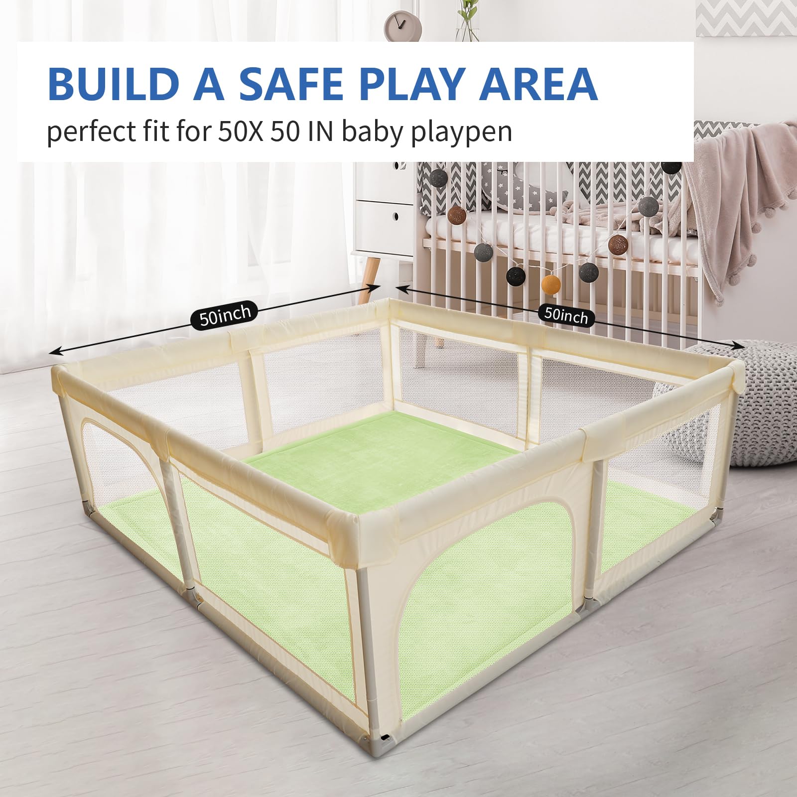 Huloo Sleep 50x50 mat laid on floor as versatile play area.
