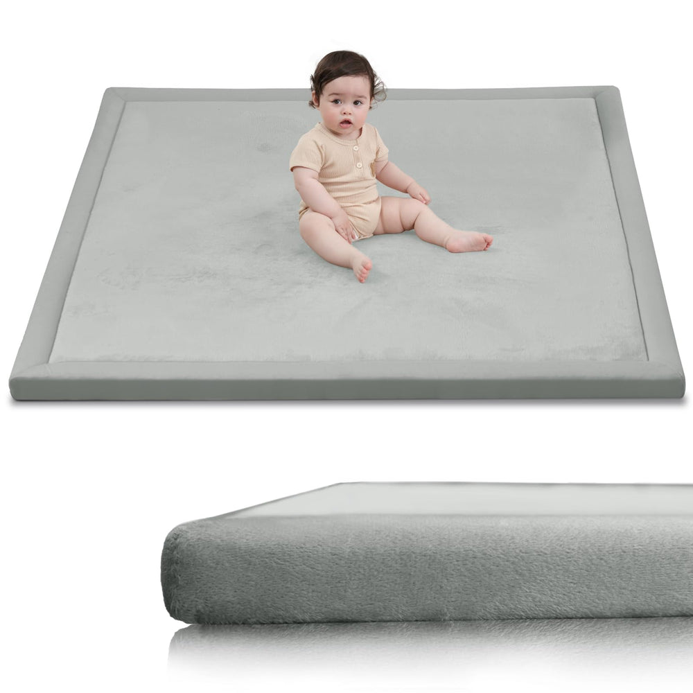 Huloo Sleep baby play mat front view showing a spacious 50x50 setup for safe play.