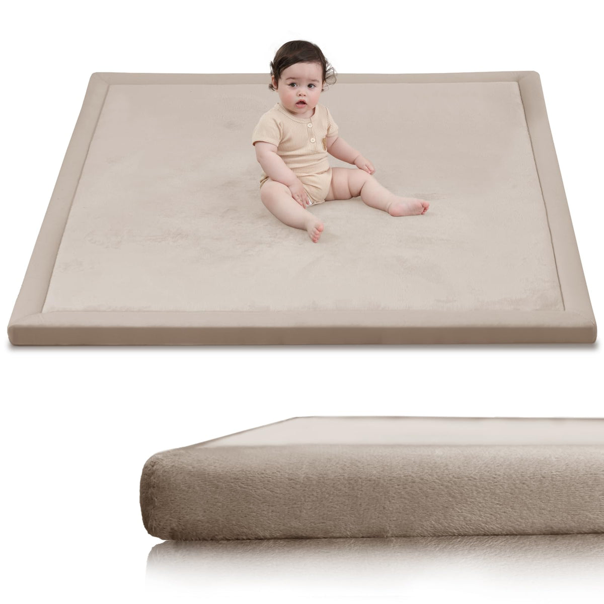 Huloo Sleep baby play mat 50x50 hero view offers safe cushioned play space