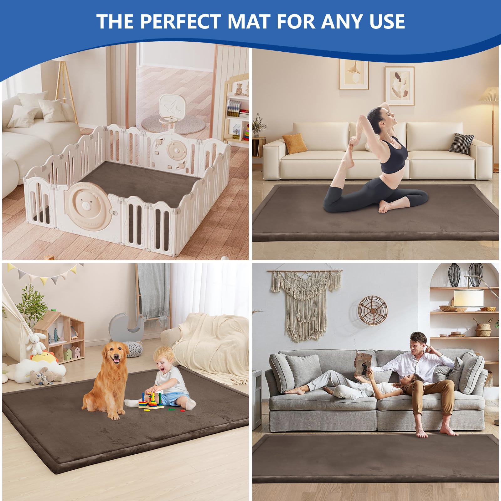 Huloo Sleep Baby Play Mat large 71x59 inch area for spacious play
