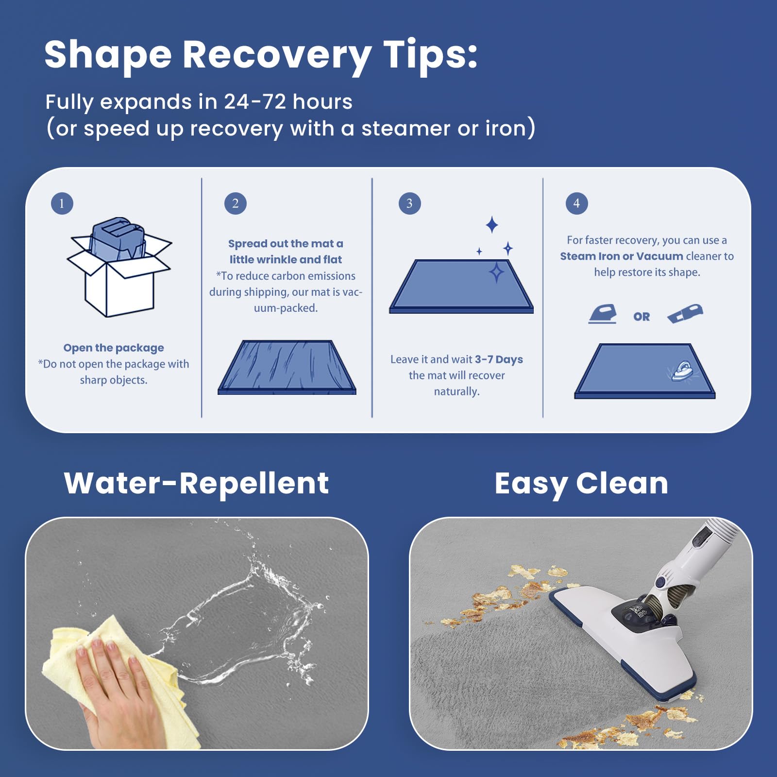 Huloo Sleep easy-clean surface shown with quick wipe maintenance