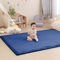Huloo Sleep baby play mat memory foam close-up showing plush softness for tummy time.