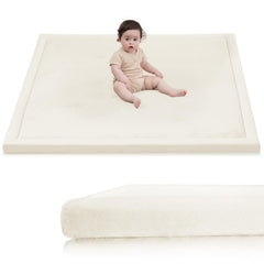 Huloo Sleep Baby Play Mat foam-detail shows plush 1.3-inch cushioning for comfy tummy time.