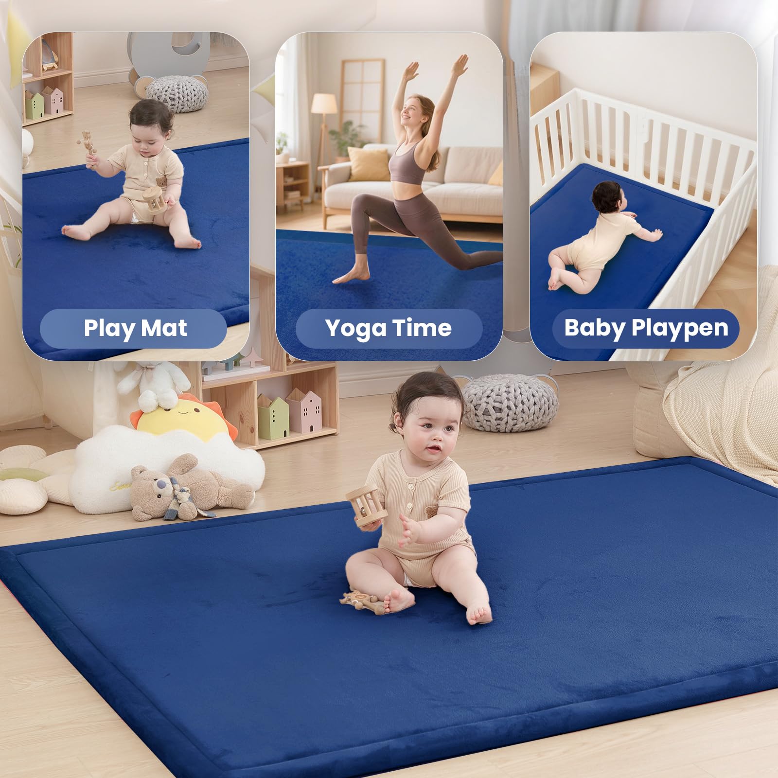 Huloo Sleep Baby Play Mat folds for easy storage when not in use.
